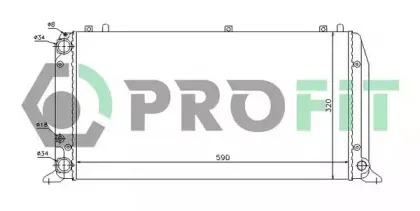 PR 0016A2 PROFIT Радиатор, охлаждение двигателя PR 0016A2 PROFIT Радиатор, охлаждение двигателя